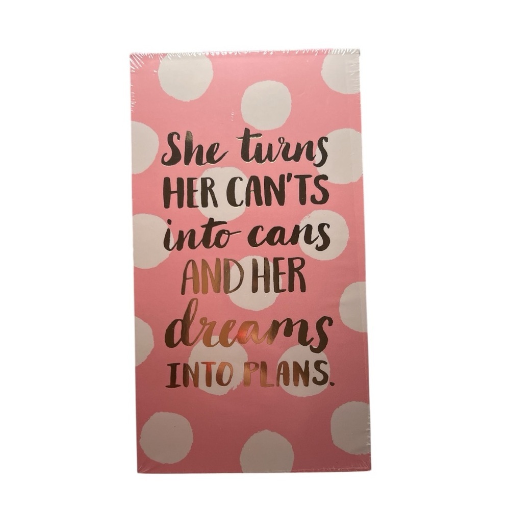Compendium Note Pad Inspirational Pink and Gold List Note Pad 200 sheets